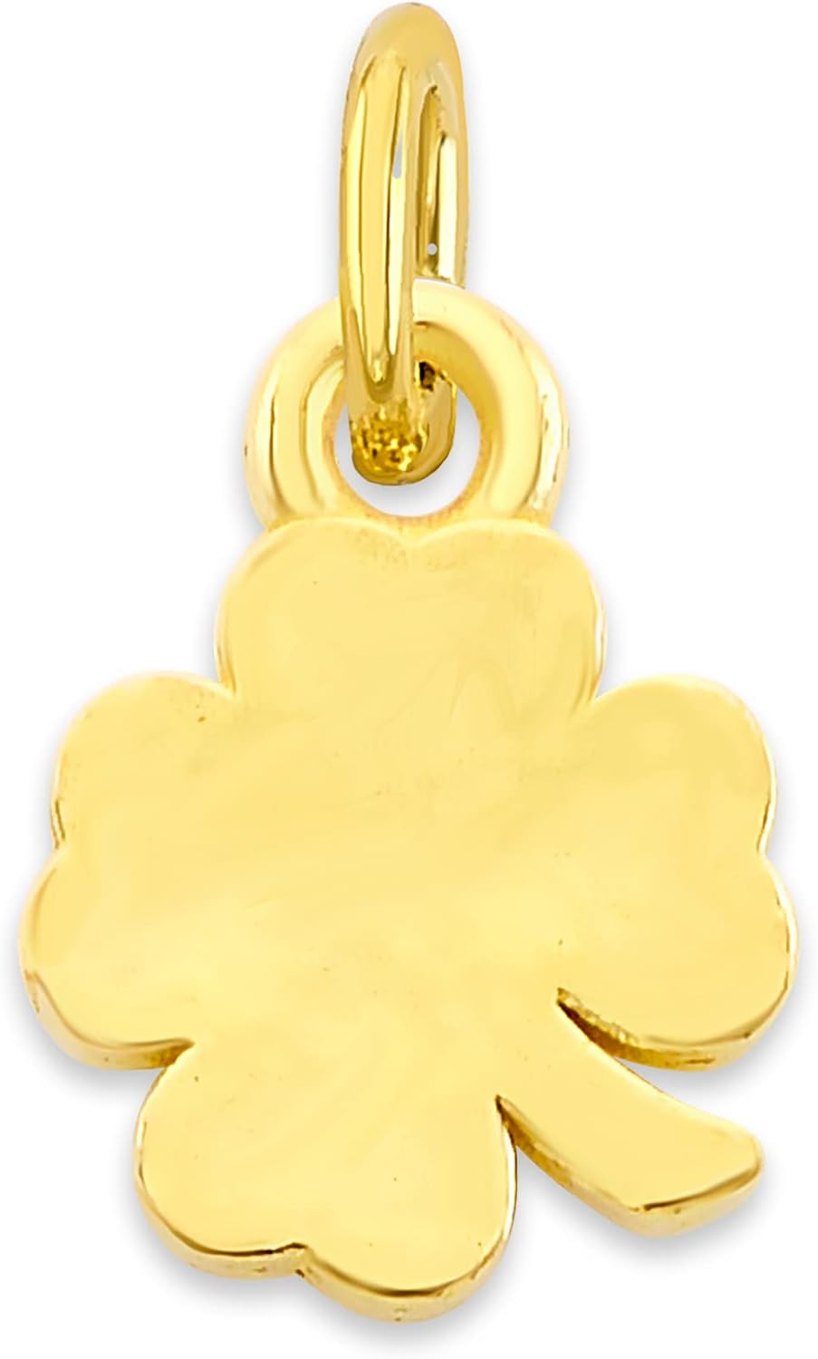 Solid 10k Gold Four Leaf Clover Microcharm, Mini Cute Charm Good Luck Symbol with Clasp