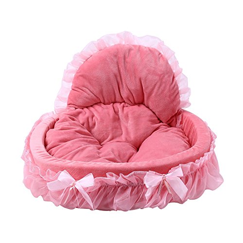 Perfectii Prinzessin Hundebett, Tierbett Weich Gepolstert Hundebett Hundesofa Korb Lace Princess Bed Design Haustier-Bett
