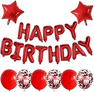 Happy Birthday Balloons Banner Beige, 16Inch Cream Mylar Foil Happy Birthday Letter Balloons, Happy Birthday Banner Balloons with White Sand Gold Confetti Balloons for Birthday Party Decorations
