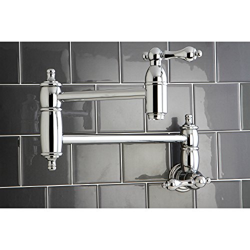 Kingston Brass KS3101AL Pot Filler, Metal Lever Handle, Polished Chrome,8-1/8-Inch Spout Height by Kingston Brass - Image 2