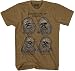 Star Wars Chewbacca Wookie Faces Mens Mocha Heather T-shirt XL