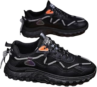 NIUGQXPX Modern Techwear Chunky Sneakers, Premium Mixed-Material Streetwear Trainers, Lightweight Breathable Mesh Athletic Shoes, Versatile Footwear for Urban Fashion