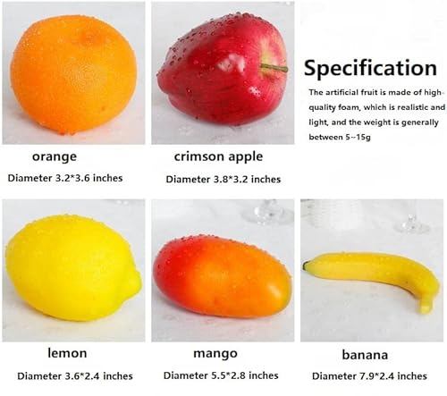 Artificial Lifelike Mixed Fruit For Home Kitchen Party Wedding Prop Decoration,Simulation Fake Fruit Model For Theme Party Display (6Pcs Five Kinds Of Fruit ) #TOP7