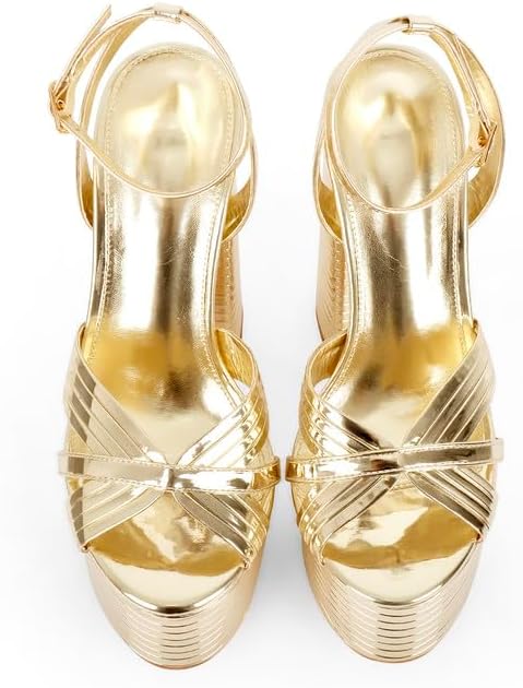 Onlymaker Platform Heels for Women Ankle Strap Chunky High Heel Sandals - Image 5