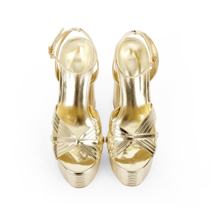 Image of Onlymaker Platform Heels for Women Ankle Strap Chunky High Heel Sandals