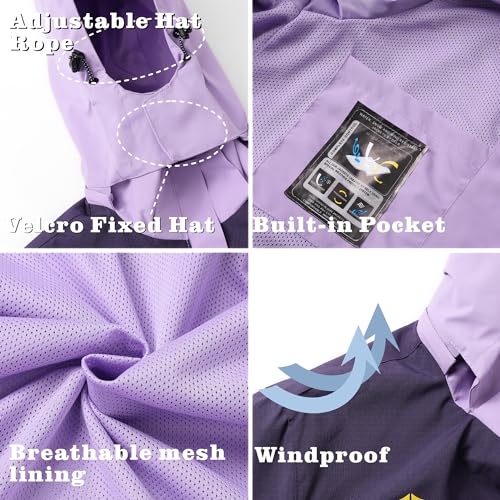 GIISAM Rain Jacket for Women, Women's Waterproof Lightweight Rain Jackets Packable Raincoat Windbreaker Coat with Hood - Image 6