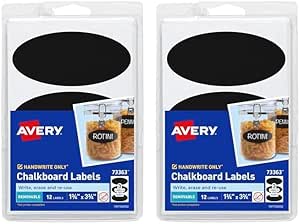 Amazon.com : Avery Chalkboard Labels, 1-3/4" x 3-3/4" Removable Labels ...