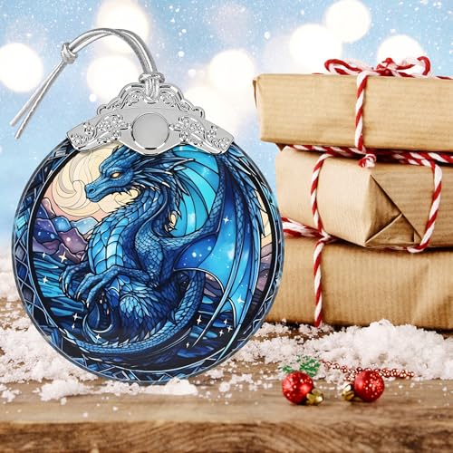 Irina Dragon Stained Glass Christmas Ornament - Beautiful Dragon Christmas Tree Decoration, Gift Idea