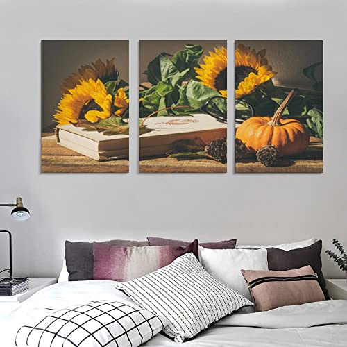 Pumpkin Halloween Food Fruit Thanksgiving October Artistic Poster Canvas Print Wall Art Paintings Canvas Wall Decor Home Decor Living Room Decor Aesthetic 20X30Inch(50X75Cm) Frame-Style #TOP3