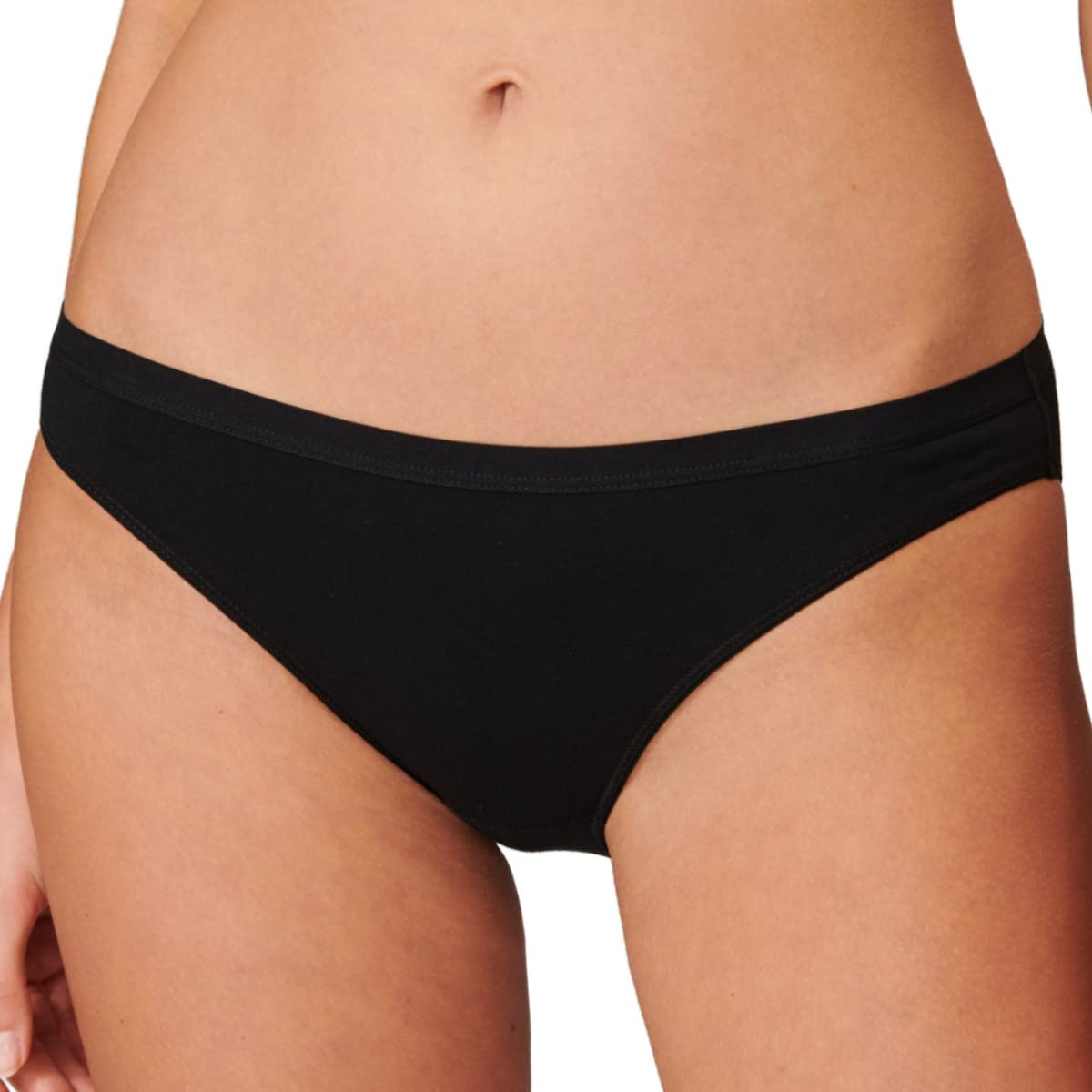 Ropa interior para mujer, 2 unidades, algodón orgánico, 95/5, 4 x negro, 38