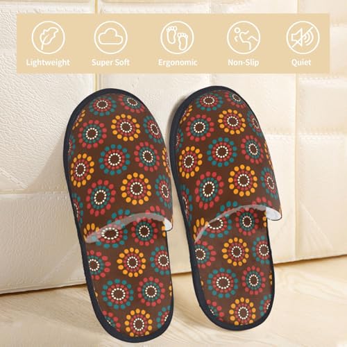60s And 70s Aesthetic Print Women'S Fuzzy Slip On Indoor Outdoor Winter House Slippers3
