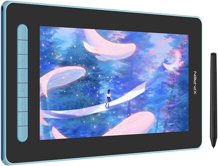 XP-Pen Artist 12 2nd Drawing Tablet with Screen, Graphic Pen Display Tablet with X3 Battery-Free Stylus 8192 Pen Pressure 127% sRGB Fully-Laminated Display Compatible with Windows, MAC, Android (Blue)
