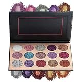 Beauty Glazed Palette di Ombretti Glitter,15 Colori Shimmer Ultra Pigmentato Trucco Ombretto In Polvere Impermeabile a lunga Durata