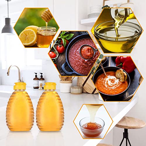 Acxfond 15Pcs 11 Oz Honey Jars, Empty Honey Containers, Clear Plastic Honey Jars, Squeeze Honey Bottle With Leak Proof Flip, Top Caps For Storing And Dispensing #TOP5