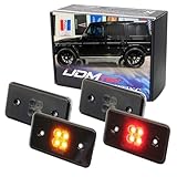 iJDMTOY 4pc Smoked Lens Amber/Red Full LED Larger Size Side Marker Light Kit, Compatible with 2015-2018 Mercedes W463 G-Class G550 G63 G65 G-Wagon Replace OEM Amber/Red Sidemarker Lamps