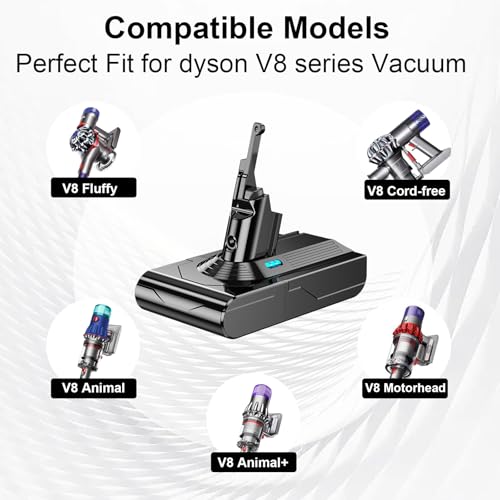 6800 mAh Ersatzakku für Dyson V8, Akku kompatibel mit Dyson V8 Staubsaugerserie + 2 Filter,für SV10 V8 Absolute