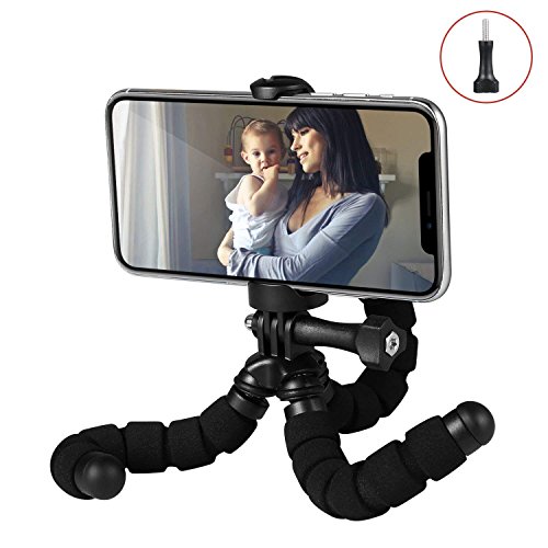 Fotopro Mini Tripod, Flexible Phone Tripod with Universal Clip for iPhone and Android