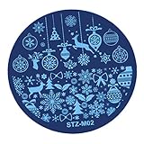 Modèles de ongles de Noël kits de Noël Kit Stamper Nail Flakes Snow Art Tamping Plaques de manucure de manucure Style1