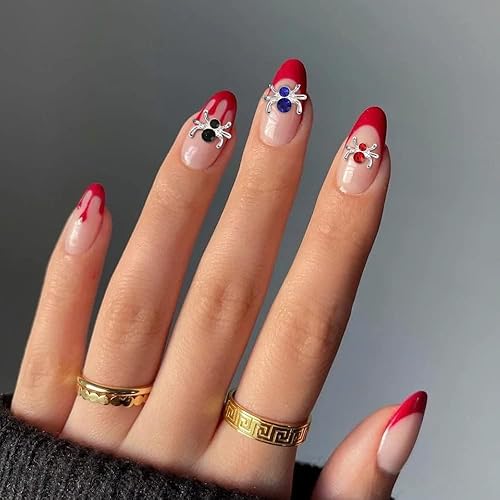 Miniatura 5 de 36 dijes de uñas de araña de cristal coloridos para uñas acrílicas, dijes de Halloween brillantes de KXAMELIE con gemas de diamantes de imitación,