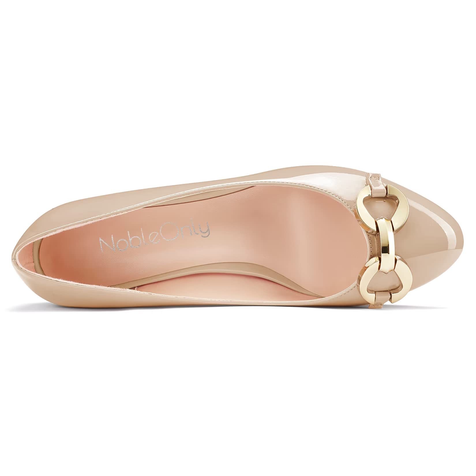 NobleOnly Mujer Bajos Gatito Heel Redonda Punta Pumps Slip-on de Boda Cute 3.5 CM Heels