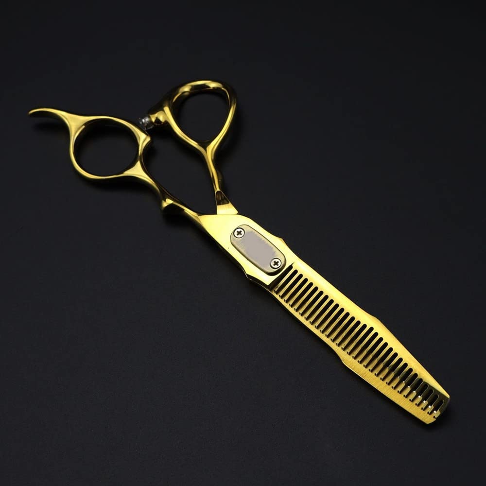 Tijeras profesionales para cortar el cabello de 6 pulgadas, fabricadas en Japón con acero 440c, tijeras de alta gama para corte y entresacado, juego de peluquería (tijeras de entresacado) (juego)