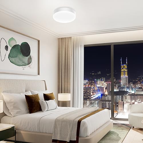 Genatu Deckenleuchte, Badezimmer Lampe Decke wasserdicht IP65, 19W kreisförmige, Badlampe Decke, entspricht 126W 4000K natürliches Weiß, runder Durchmesser 20 cm moderne LED-Deckenleuchte für Toilette