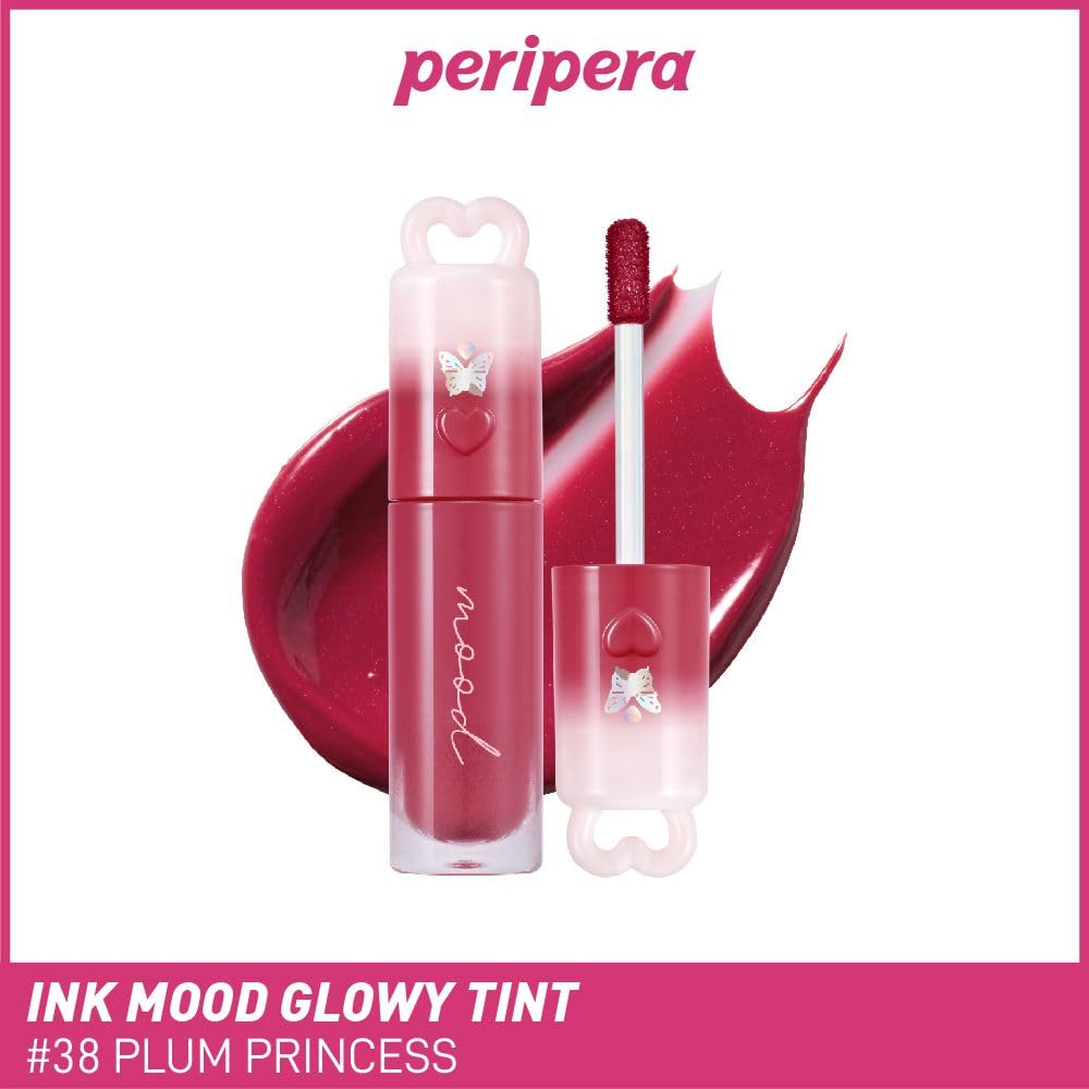 PERIPERA Kalıcı, Pigmentli, Işıltılı, Parlak Bitişli Tint Ink Mood Glowy Tint (38 Plum Princess)