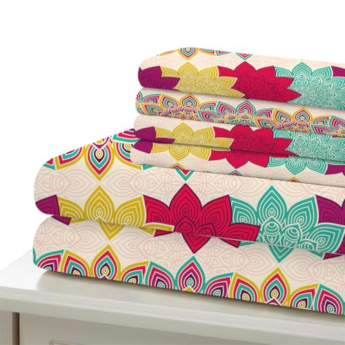 Housse de Couette Boho 3D Rétro en Microfibre Douce avec Fermeture Éclair - 6