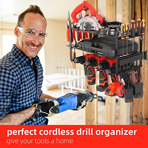 Qicho Tool Organizer Holder Wall Shelf- Power Drill Storage Rack Heavy Duty Tool Box Organizers And Storage #TOP5