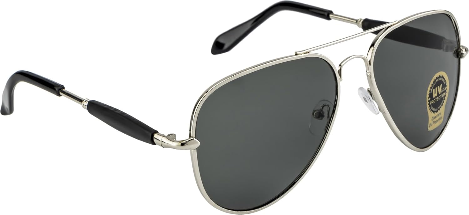 OCHILA Aviator Sunglasses UV Protected Glass Lens, Metal Frame, Brown Lens, Men & Women