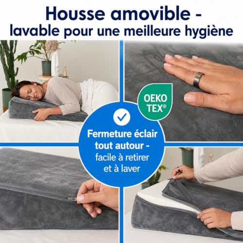 DYNMC you Coussin cale 80 cm – Soutien Ergonomique pour lit, canapé, Dos, Jambes ou Assise – Coussin Confortable pour Adultes (Gris, 80 cm) – vue 7