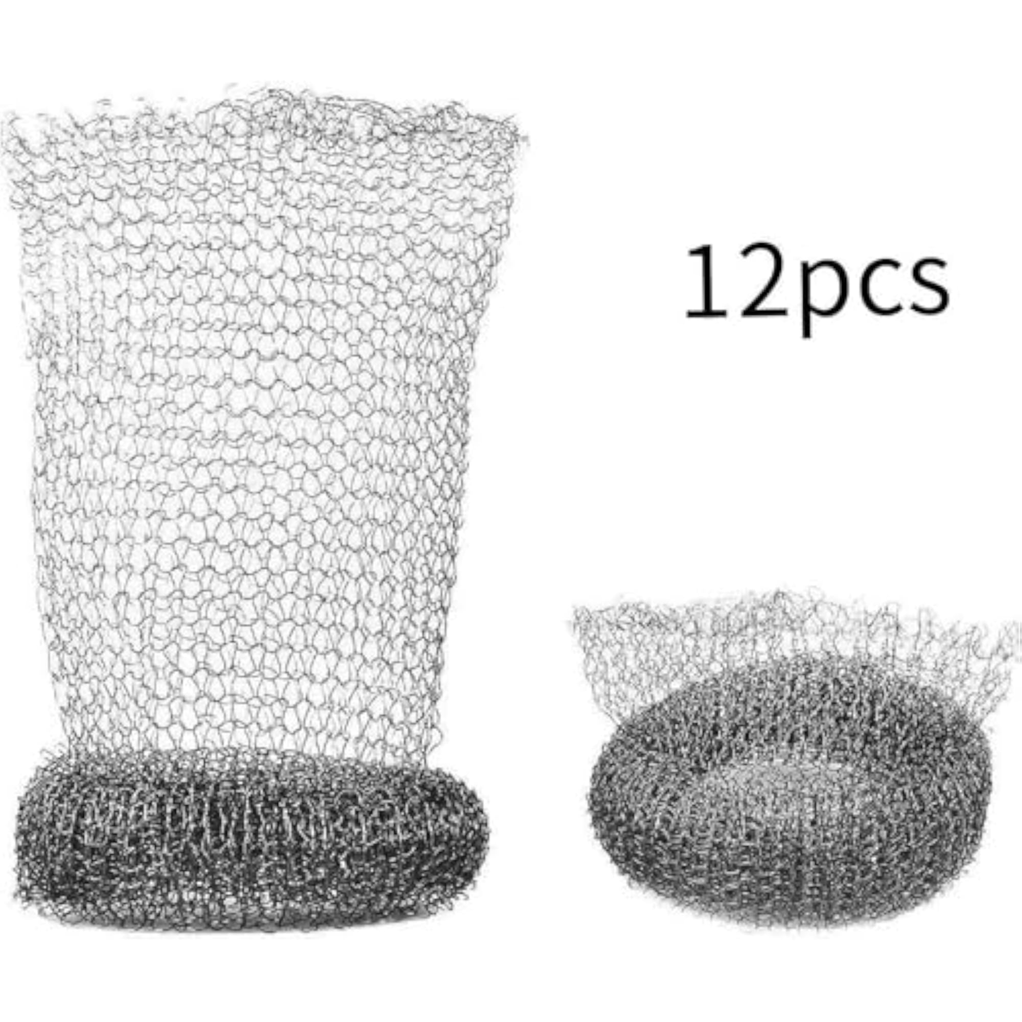 12pcs Stainless Steel Washing Machine Lint Traps Mesh Hose Filter