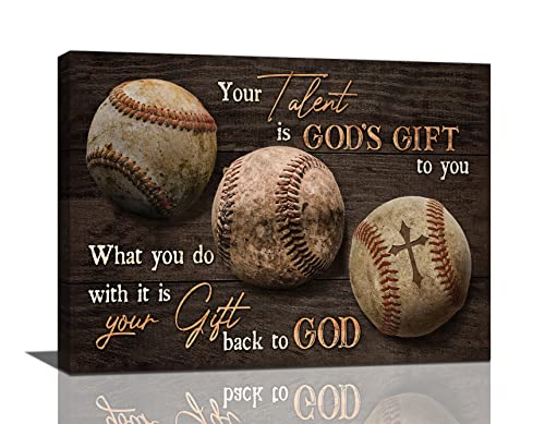 Remzoke Baseball Wall Art Rustic Motivational Baseball Sports Pictures Wall Decor Baseball Poster Inspirational Quotes Canvas Painting Prints Modern Artwork Home Decor For Bedroom Office Gym 16 Inchx12 Inch cover