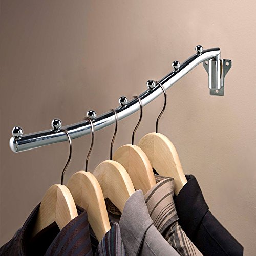 Anpatio 15.75 Inch Stainless Steel Folding Wall Mounted Clothes Hanger Coat Rack Detachable Sturdy Swing Arm Clothes Hanger Design Space Saver with Screws for Closet Laundry Room Dryer - Thumbnail 4