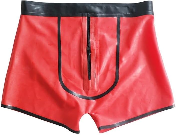 Latex Shorts Pants with Zip Men's Fitted Latex Boxer Shorts Trousers Men Exotic Underwear SM Fetish Cosplay Costumes