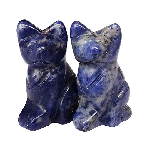 Chat en sodalite naturelle : évacuez le stress du bureau grâce à ces figurines apaisantes - 2