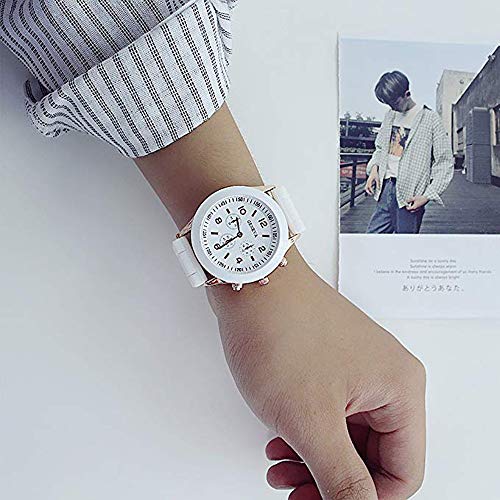 Cdybox Women Men Ladies Fashion Luxury Silicone Quartz Watch Girl Boy Unisex Jelly Wrist Watch (White) #TOP5