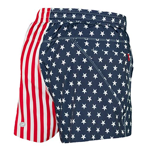 Meripex Apparel Men's Freeballer 8" Athetic Gym Performance Sport Shorts – Perfect for Running, Weightlifting, and Yoga (Small, The All Americans)
