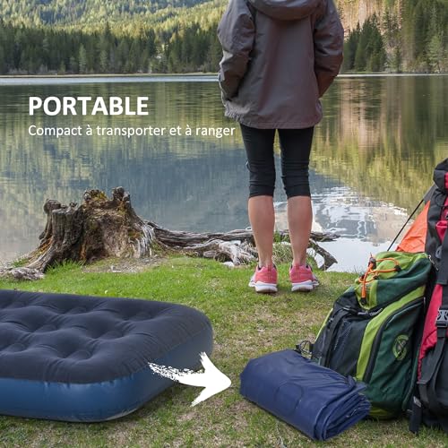 Matelas gonflable de camping Outsunny léger et facile à gonfler pour voyager - 6