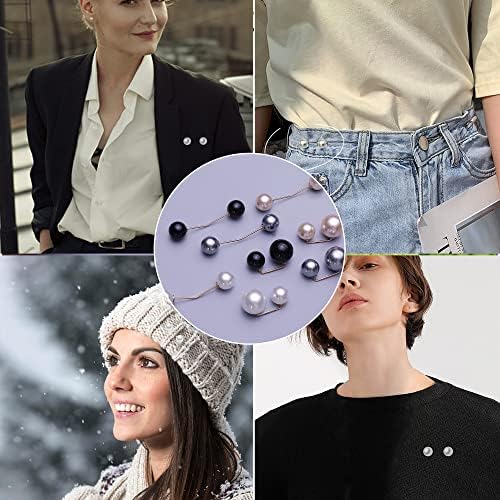 JeweBella 20 Pieces Artificial Women Pearl Brooch Pins for Women Anti-Exposure Neckline Safety Brooch Sweater Shawl Clips Vintage Shirts Dresses Pins Women Brooches