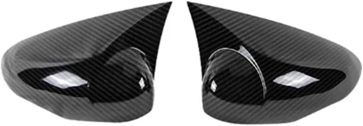 Car Rearview Side Mirror Cover Wing Cap Sticker Compatible For Fiesta Mk7 2008-2017 Exterior Door Rear View Case Trim Carbon Fiber(Carbon fibre)