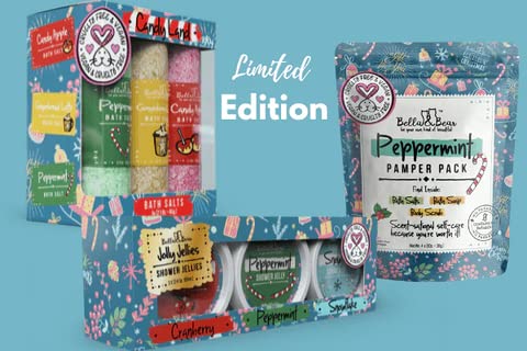 Peppermint Pamper Pack Â€“ Bath Salts, Bath Soap And Body Scrub Christmas Gifts For Women & Teen Girls Â€“ Cruelty Free Â€“ Vegan Â€“ Paraben Free By Bella & Bear #TOP2