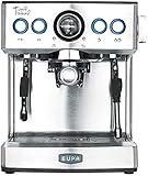 YQGOO Pumpmaschine Kaffeemaschinen Hochdruck 19bar Cappuccino-Maschine mit Edelstahlfilter und Dampfermilchschäumer-1/2-Tassen Espresso-Modi