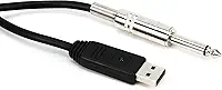 Cabo Interface USB para Guitarra e Violão, Conexão P10, 3 Metros, Guitar Link