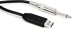 Cabo Interface USB para Guitarra e Violão, Conexão P10, 3 Metros, Guitar Link