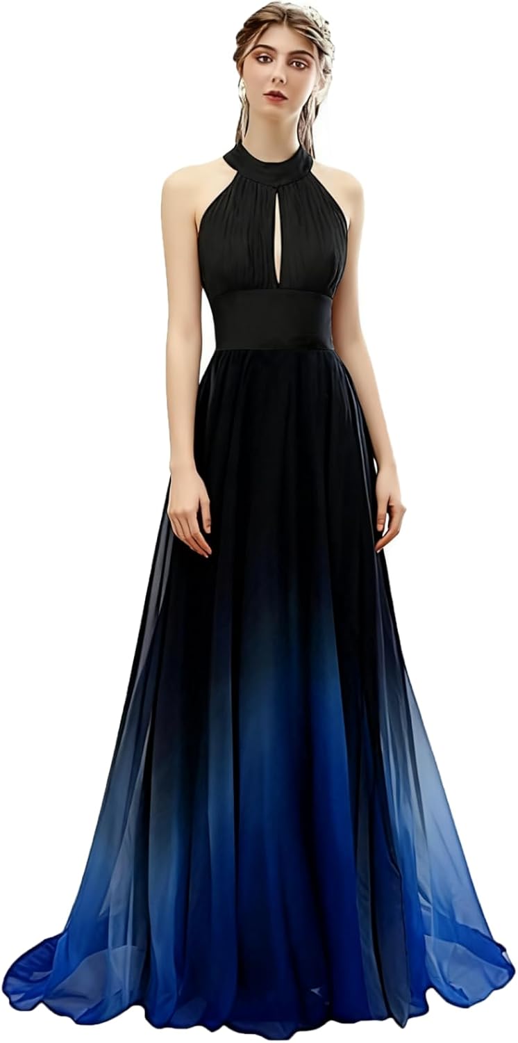 Gradient Long Prom Dresses for Women Ombre Evening Wedding Party Gowns Formal