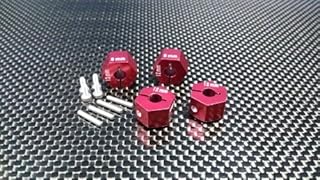 GPM for HPI Bullet 3.0 Nitro & Bullet Flux Upgrade Parts Aluminum Hex Adapter 12mm Diameter with 9mm Thickness - 4 Pcs Set Red