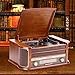 Produktbild KK Zachary Raumdekoration Retro Vinyl Holz Gramophone Maschine Multifunktions-USB-Wiedergabe SD-Karte Altes Radio Antiken Radio-Player Geschenk Ornamente 510X350X210mm