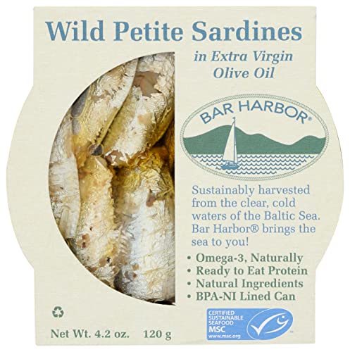 Bar Harbor Wild Petite Sardines Extra Virgin Olive Oil, 4.2 Oz #TOP20