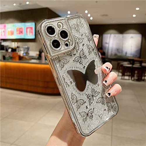 Coque carrée iPhone 12 antichoc paillettes de mode